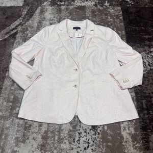 Talbots Blazer Cotton Modal Blend Light Pink 2 Button Jacket Plus Size 20 NEW